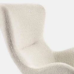 Wohnen Weiße Möbel*Schaukelsessel in Weiß Lammfell Optik - Lysandro