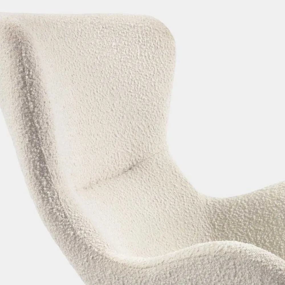 Wohnen Weiße Möbel*Schaukelsessel in Weiß Lammfell Optik - Lysandro