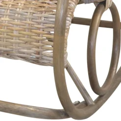 Wohnen Schaukelstuhl aus graubraunem Rattan Geflecht - Tulima