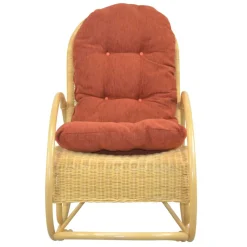 Wohnen Schaukelstuhl aus Rattan Geflecht in Natur - Abekasa