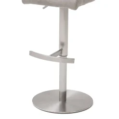 Wohnen Sessel & Hocker|Barhocker*Schicker Barstuhl mit Höhenverstellung in Hellgrau Stoff Anglesio & Edelstahl