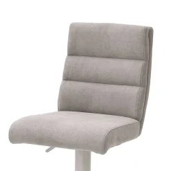 Wohnen Sessel & Hocker|Barhocker*Schicker Barstuhl mit Höhenverstellung in Hellgrau Stoff Anglesio & Edelstahl