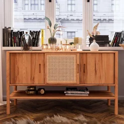 Wohnen Rattanmöbel|Sideboards & Kommoden*Schiebetüren Kommode mit Ablageboden - Indrya