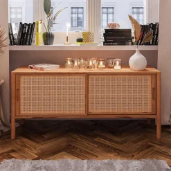 Wohnen Sideboards & Kommoden|Tv & Hifi-Möbel*Schiebetüren Lowboard aus Wildbuche - Indrya