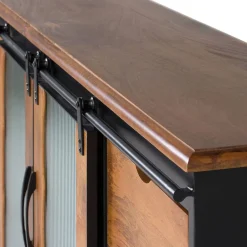 Wohnen Küchenschränke|Sideboards*Schiebetüren Sideboard mit Riffelglas - Aglia