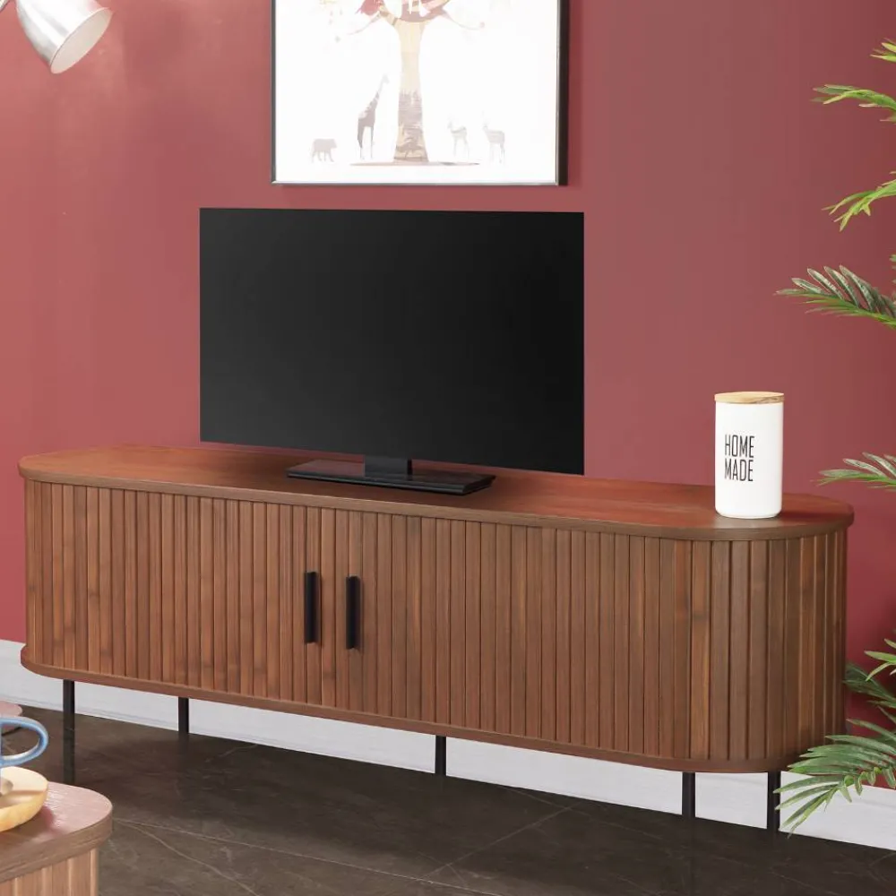 Wohnen Schiebetüren-Lowboard für TV im Scandi Chic - Arura