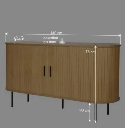 Wohnen Sideboards & Kommoden|Küchenschränke*Schiebetüren-Sideboard in ovalem Design - Barnetta