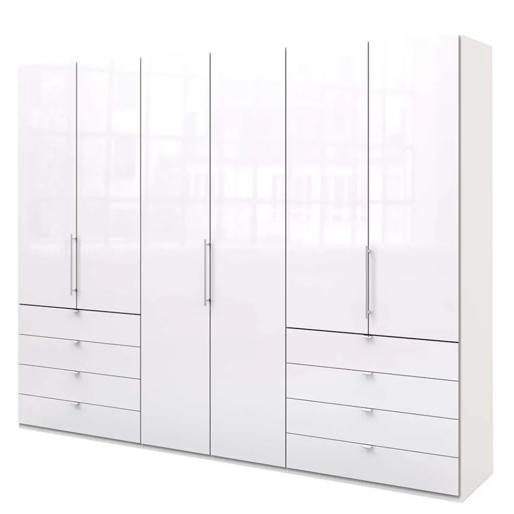 Wohnen Weiße Möbel|Schränke*Schlafbereich Kleiderschrank mit acht Schubkästen - Dolienca