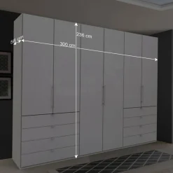 Wohnen Weiße Möbel|Schränke*Schlafbereich Kleiderschrank mit acht Schubkästen - Dolienca