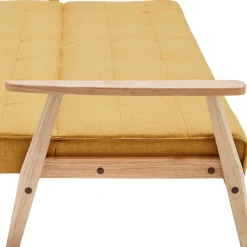 Wohnen Retro Möbel|Sofas*Schlafcouch in Gelb & Eukalyptus Natur - Emkola