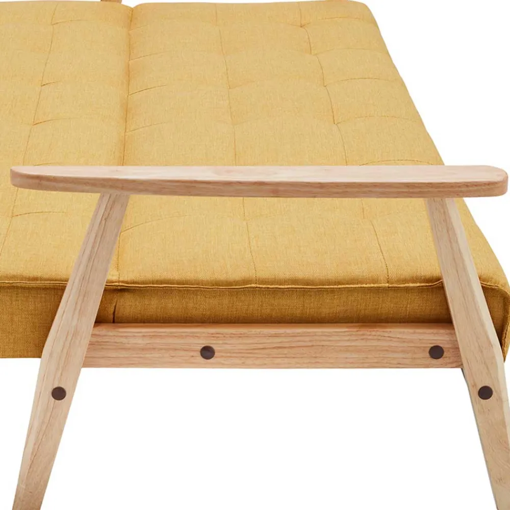 Wohnen Retro Möbel|Sofas*Schlafcouch in Gelb & Eukalyptus Natur - Emkola
