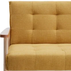 Wohnen Retro Möbel|Sofas*Schlafcouch in Gelb & Eukalyptus Natur - Emkola