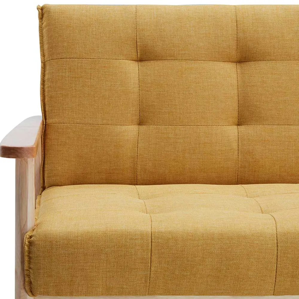Wohnen Retro Möbel|Sofas*Schlafcouch in Gelb & Eukalyptus Natur - Emkola