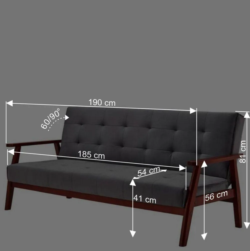 Wohnen Retro Möbel|Sofas*Schlafcouch in Gelb & Eukalyptus Natur - Emkola