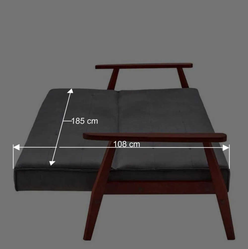 Wohnen Retro Möbel|Sofas*Schlafcouch in Gelb & Eukalyptus Natur - Emkola