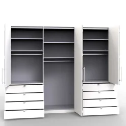 Wohnen Schlafraum Set in Weiß & Grau - Tumiva (vierteilig)