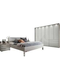 Wohnen Schlafraum Set in Weiß & Grau - Tumiva (vierteilig)