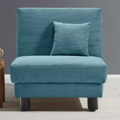 Wohnen Sofas|Sofa*Schlafsessel in Petrol aus Cord - Geraldo