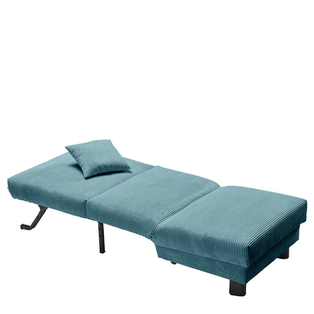 Wohnen Sofas|Sofa*Schlafsessel in Petrol aus Cord - Geraldo