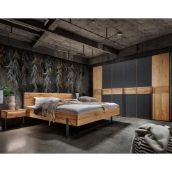 Wohnen Schlafzimmer aus Wildeiche & Metall - Claas (vierteilig)