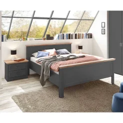 Wohnen Schlafzimmer Bettanlage und Schrank Set - Zenuvra (vierteilig)