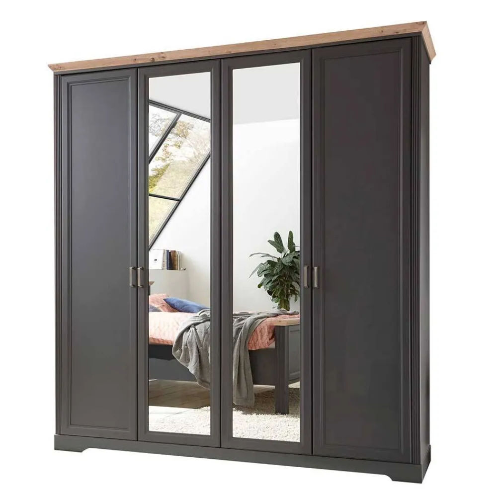 Wohnen Schlafzimmer Bettanlage und Schrank Set - Zenuvra (vierteilig)