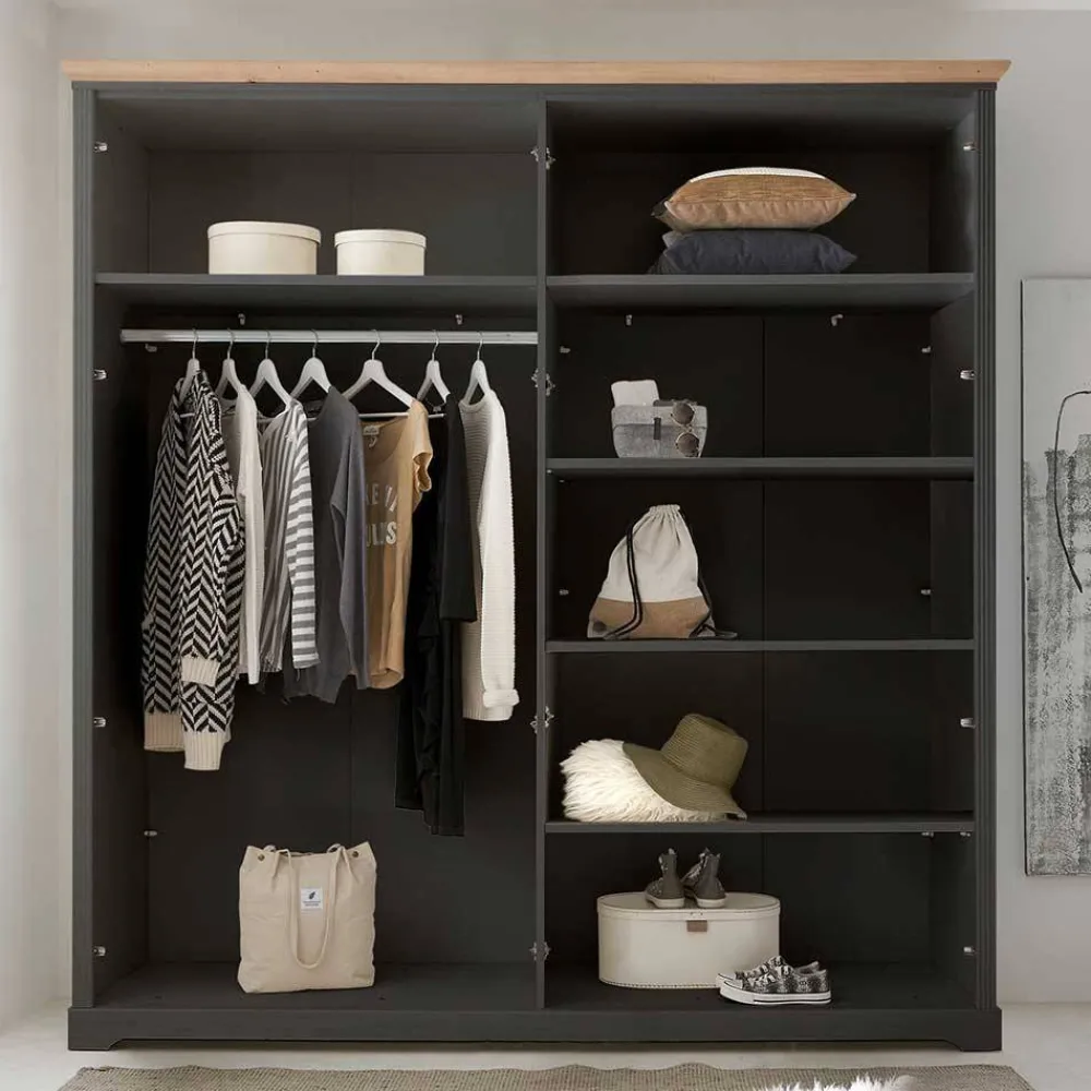 Wohnen Schlafzimmer Bettanlage und Schrank Set - Zenuvra (vierteilig)