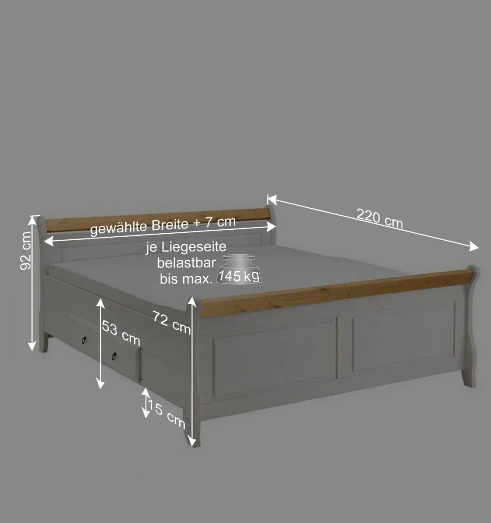 Wohnen Weiße Möbel|Schlafzimmer Komplett*Schlafzimmer Einrichtung Oradea im Landhausstil (vierteilig)