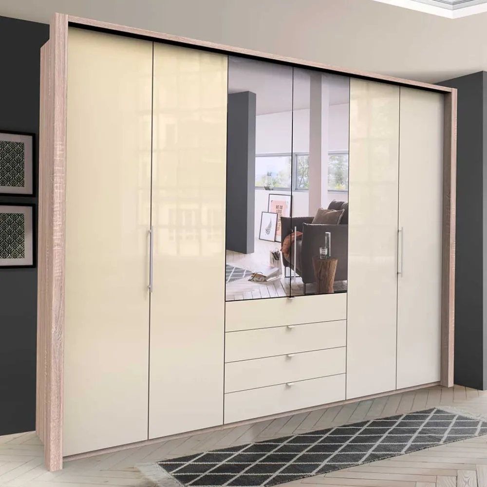 Wohnen Schränke|Kleiderschränke*Schlafzimmer Kleiderschrank mit Spiegel Falttür - Rativian