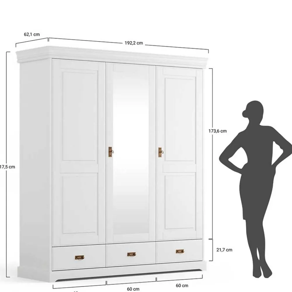 Wohnen Schlafzimmer Kombischrank in Weiß - Presto
