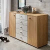 Wohnen Küchenschränke|Sideboards*Schlafzimmer Kommode in Eichefarben & Beige - Emdsiva