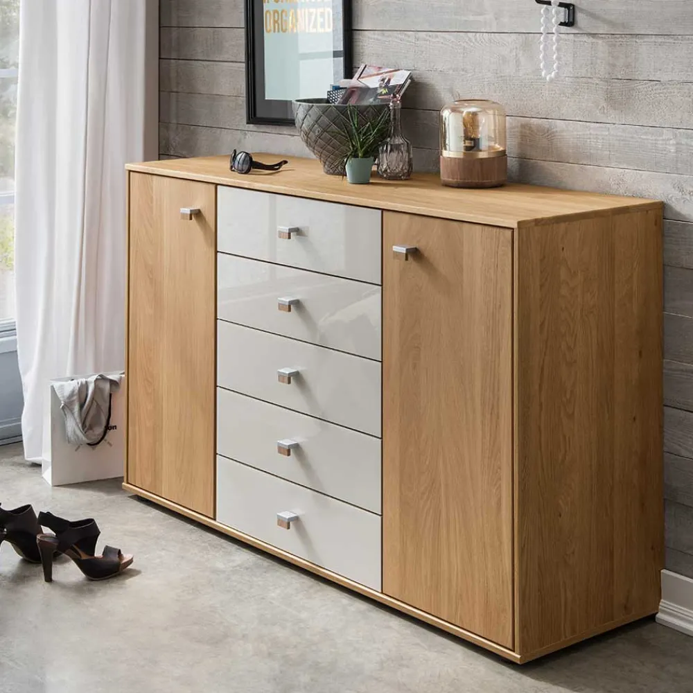 Wohnen Küchenschränke|Sideboards*Schlafzimmer Kommode in Eichefarben & Beige - Emdsiva