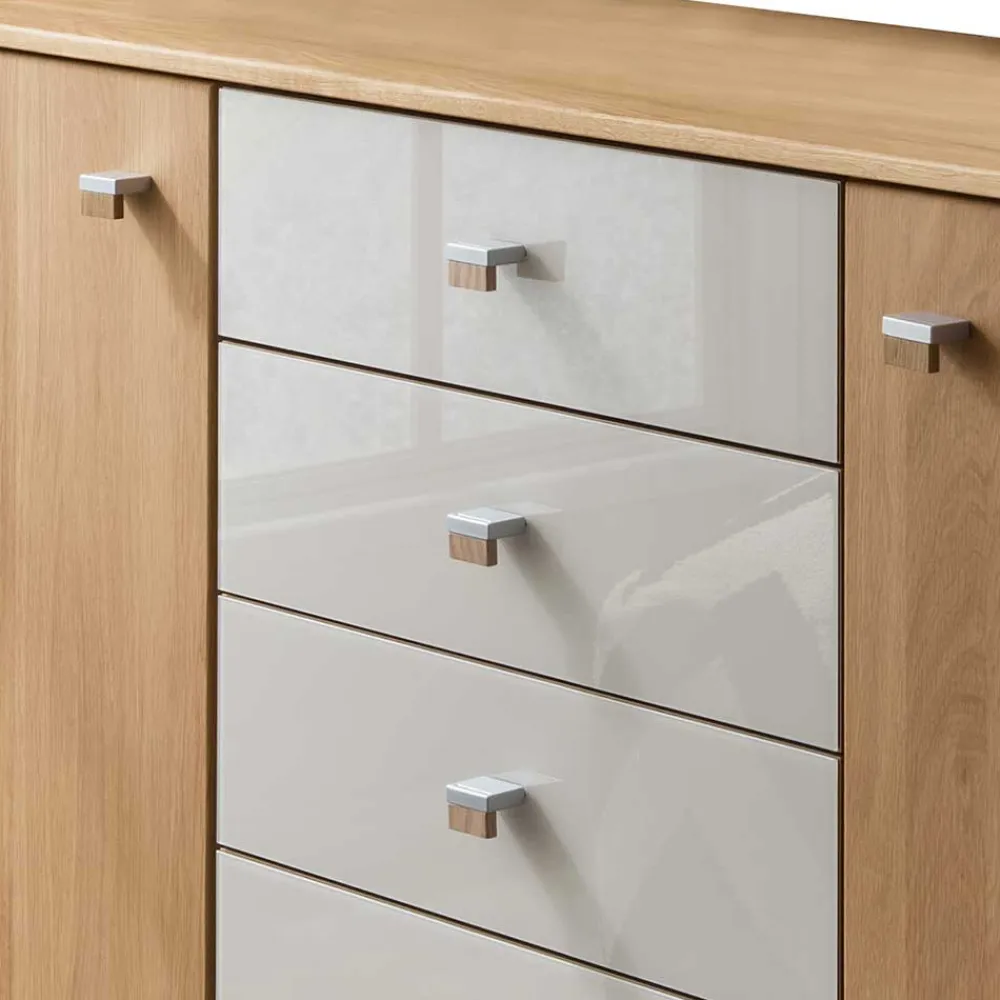 Wohnen Küchenschränke|Sideboards*Schlafzimmer Kommode in Eichefarben & Beige - Emdsiva