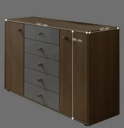 Wohnen Küchenschränke|Sideboards*Schlafzimmer Kommode in Eichefarben & Beige - Emdsiva