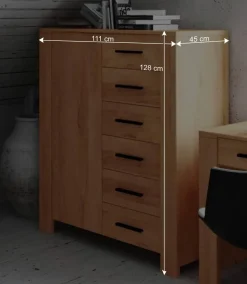 Wohnen Schlafzimmer Kommode Mosniak mit Tür und Schubladen