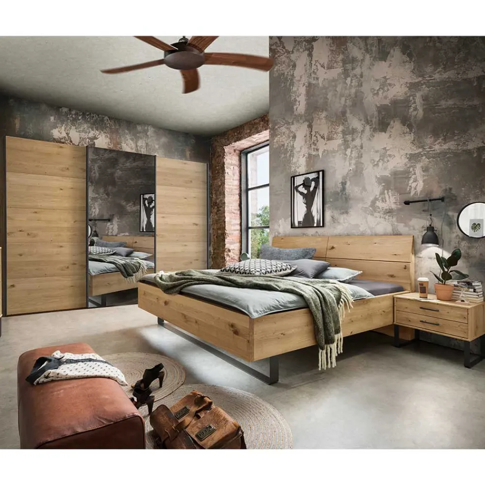 Wohnen Schlafzimmer Möbel im Loft Stil - Siestago (vierteilig)