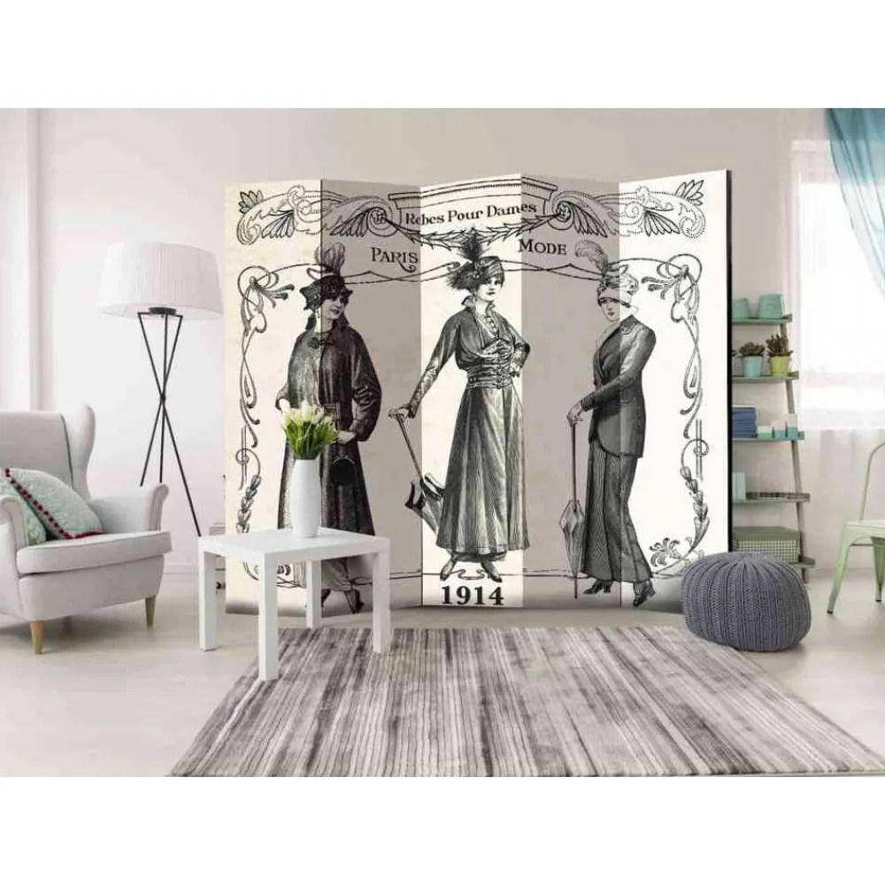 Wohnen Vintage Möbel*Schlafzimmer Paravent mit Nostalgie Druck - Lavrin