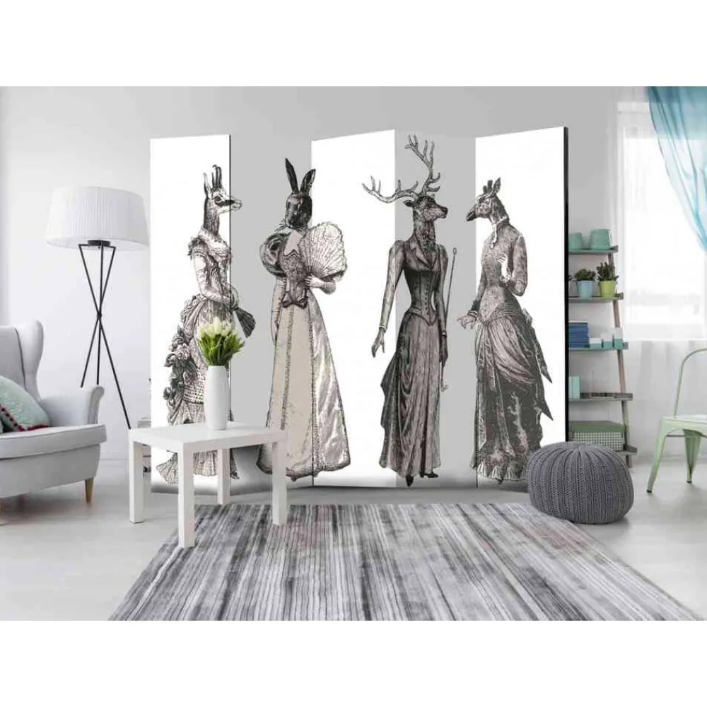 Wohnen Vintage Möbel*Schlafzimmer Paravent Tierische Damen - Zusanna