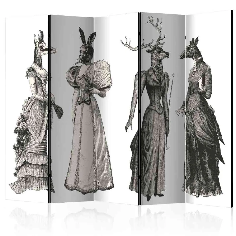Wohnen Vintage Möbel*Schlafzimmer Paravent Tierische Damen - Zusanna