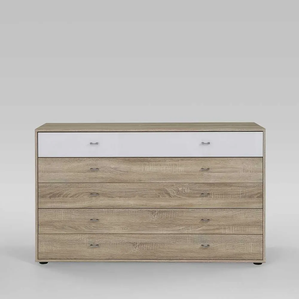 Wohnen Schlafzimmer Sideboard Segradon in Eiche Sägerau Weiß