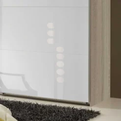 Wohnen Schlafzimmerschrank Arno mit Weißglas