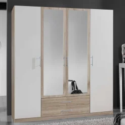 Wohnen Schlafzimmerschrank mit vier Türen & zwei Schubladen - Nicla