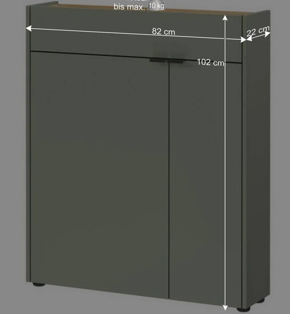 Wohnen Schlanker Schuhschrank in Graugrün - Point