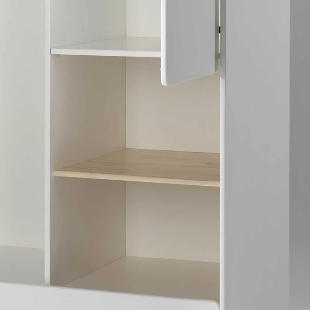 Kinder Wohnen Schlichter Kinder Kleiderschrank in Weiß - Mauricia