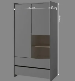 Kinder Wohnen Schlichter Kinder Kleiderschrank in Weiß - Mauricia