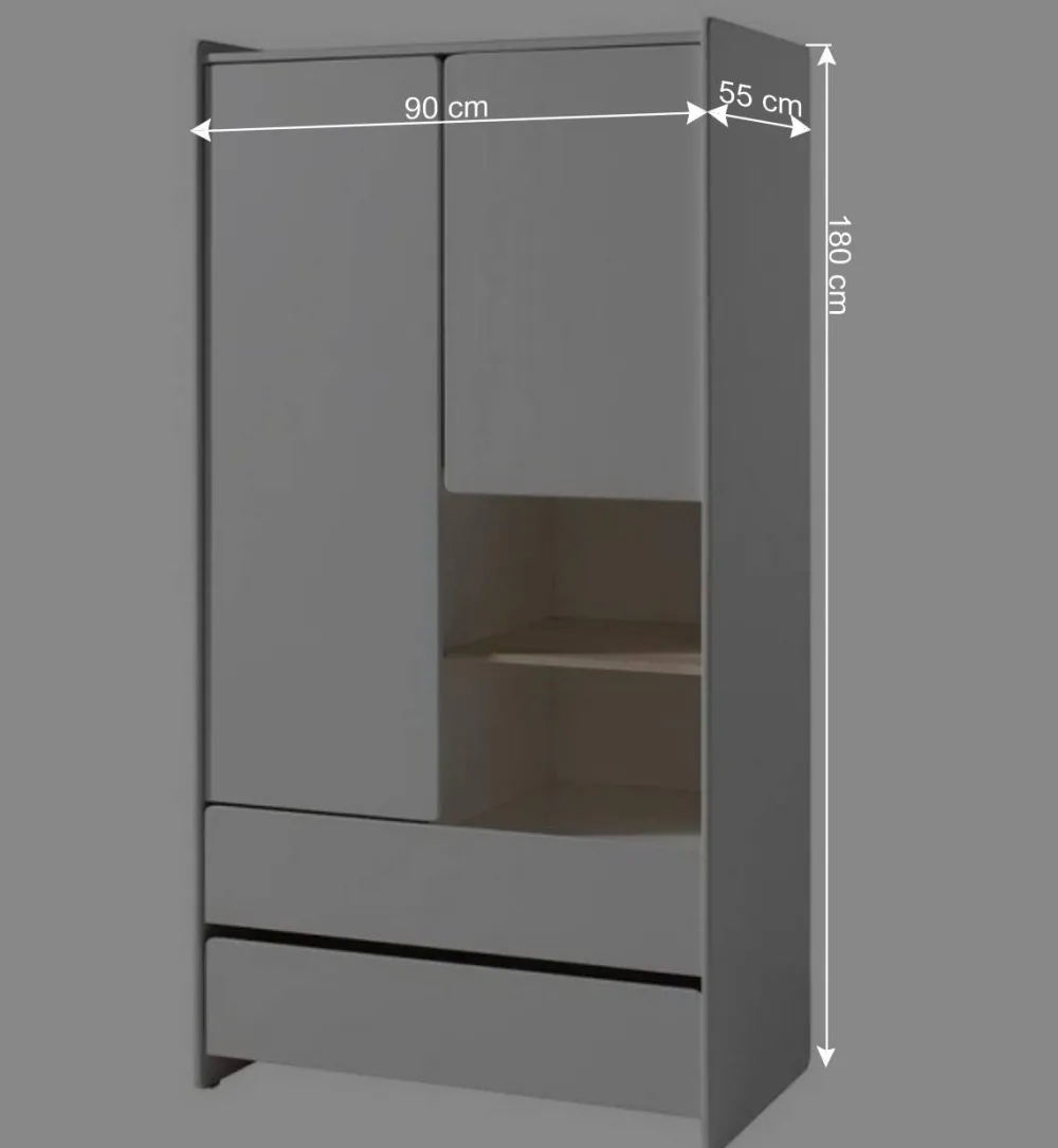 Kinder Wohnen Schlichter Kinder Kleiderschrank in Weiß - Mauricia