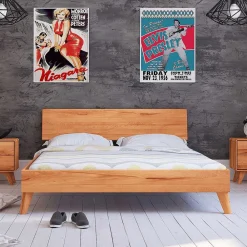 Wohnen Schlichtes Holz Bett in Überlänge 220cm - Junola