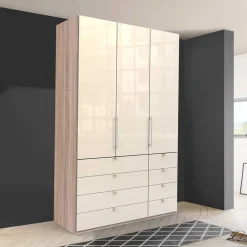 Wohnen Schmaler Kleiderschrank in Cremefarben - Rativian