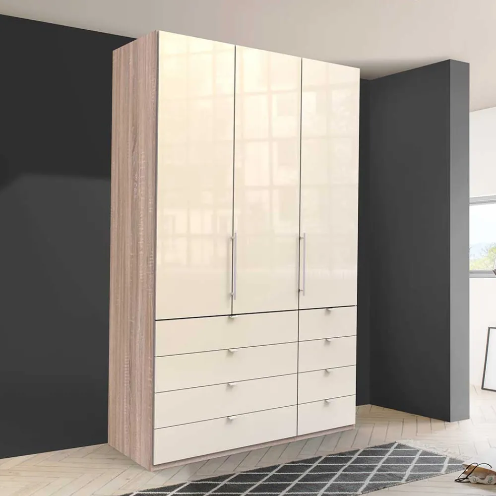 Wohnen Schmaler Kleiderschrank in Cremefarben - Rativian