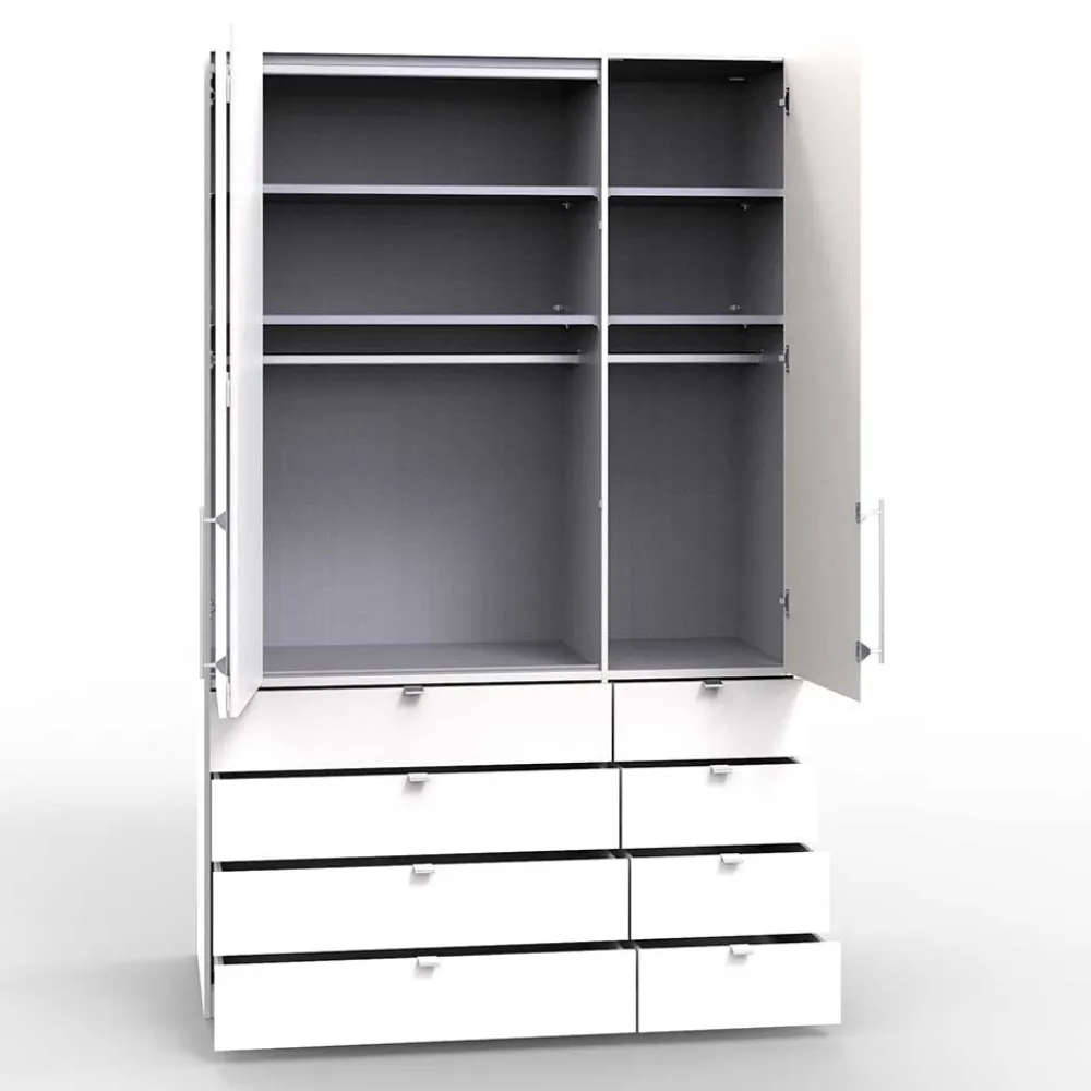 Wohnen Schmaler Kleiderschrank in Cremefarben - Rativian